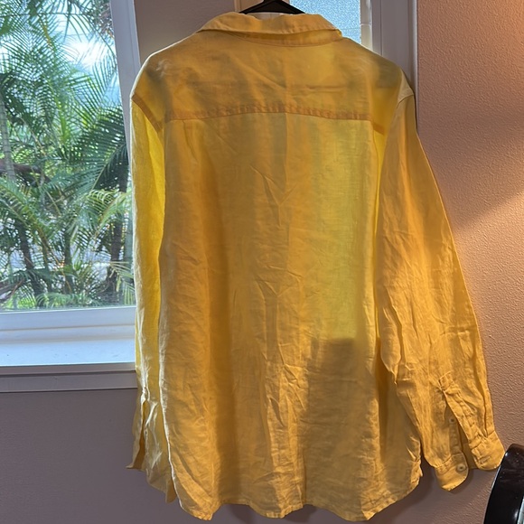 Men’s Tommy Bahama linen shirt EUC yellow - Picture 6 of 6